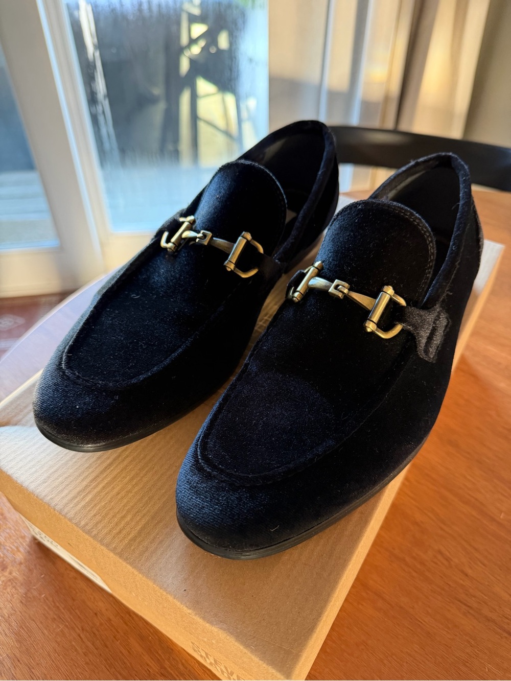 Steve Madden Men's Black Velvet Horsebit Loafers